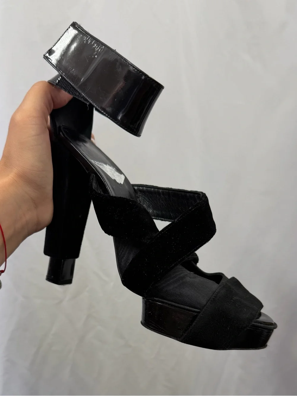 Pierre Hardy black velvet platform heels size 10